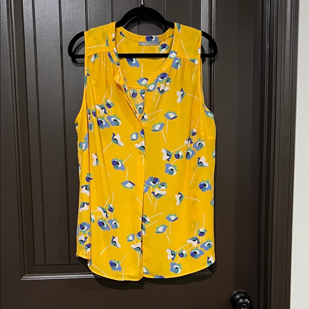 Daniel Rainn Vibrant Yellow Floral Blouse